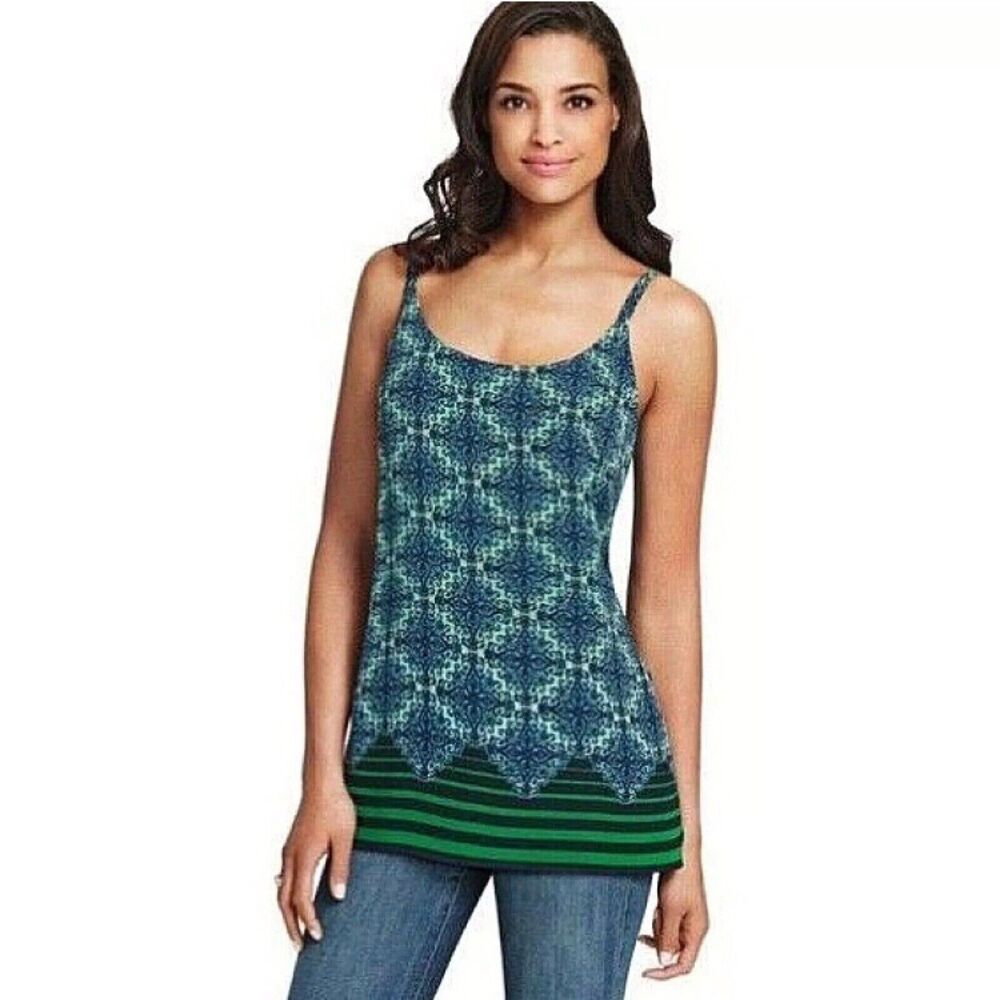 CAbi Tank Top Size XS Lined Cami Border Stripe Sleeveless